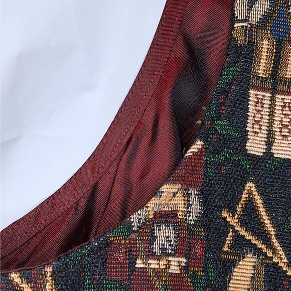 Nutcracker Ballet Tapestry Vest Vintage Holiday Christmas Womens XL Red Green - Picture 7 of 9